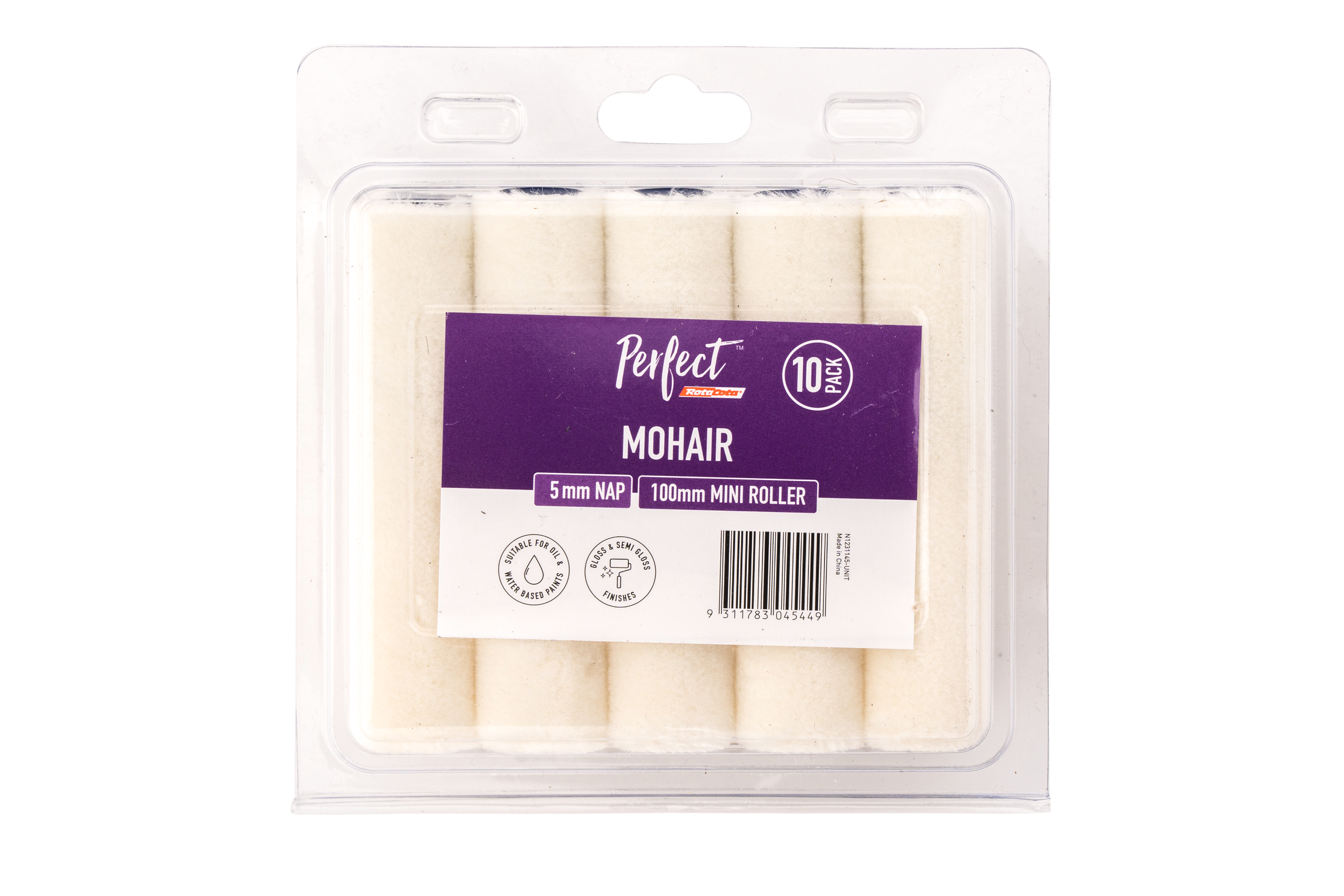 RotaCota Perfect Mohair Mini Roller Covers 5x100mm 10PK