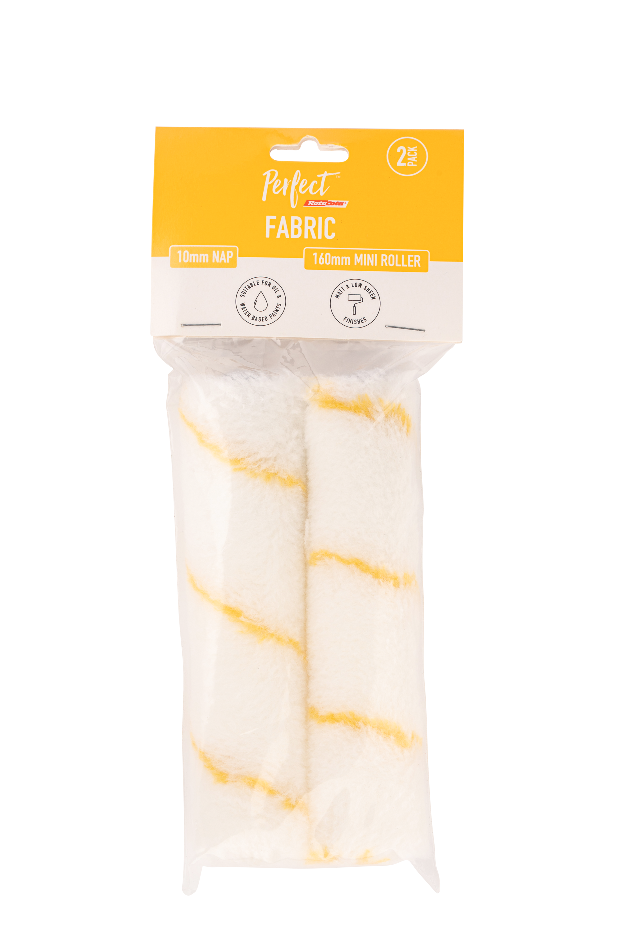 RotaCota Perfect Fabric Mini Roller Covers 10x160mm 2PK