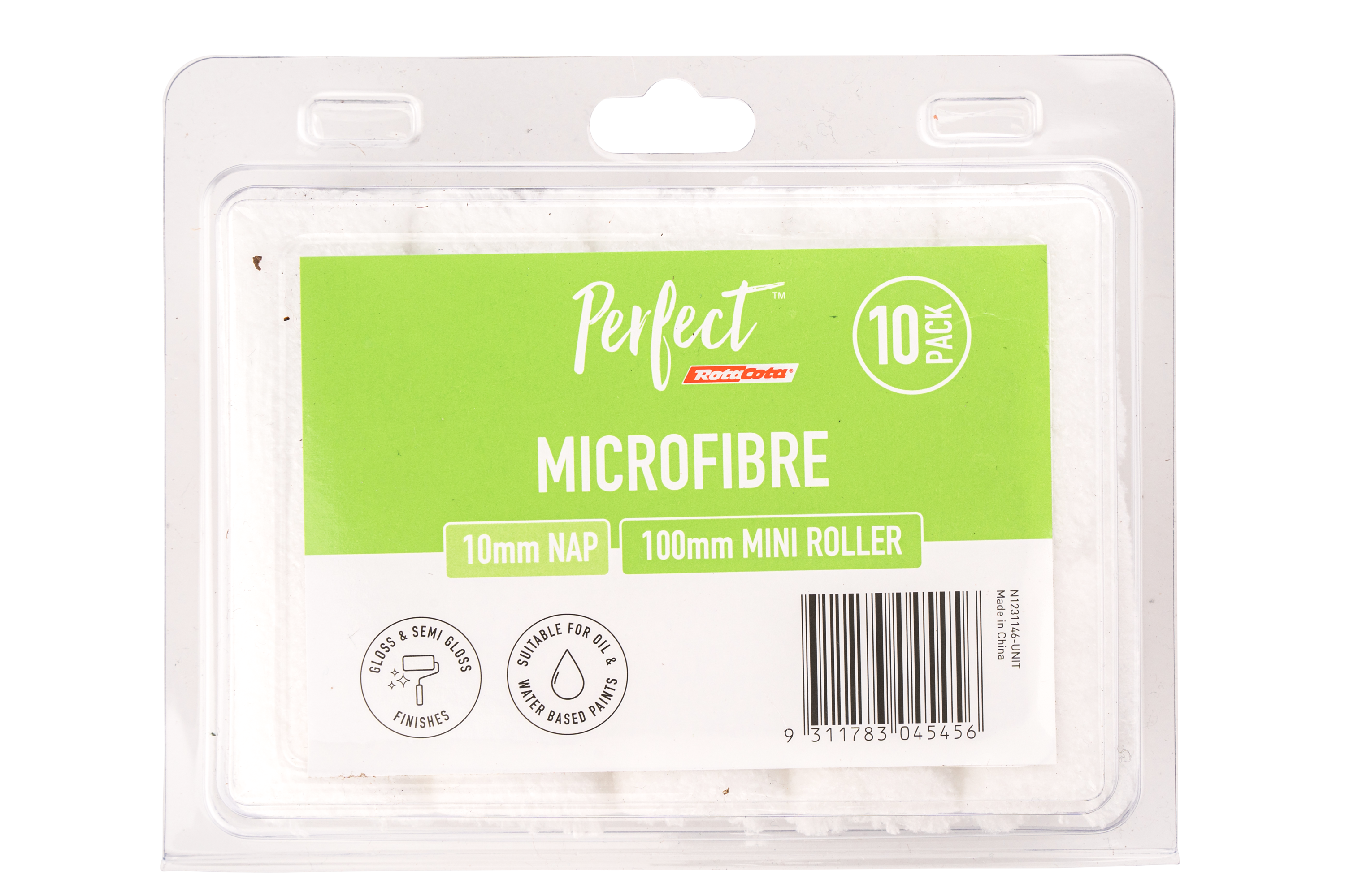 RotaCota Perfect Microfibre Mini Roller Covers 10x100mm 10PK