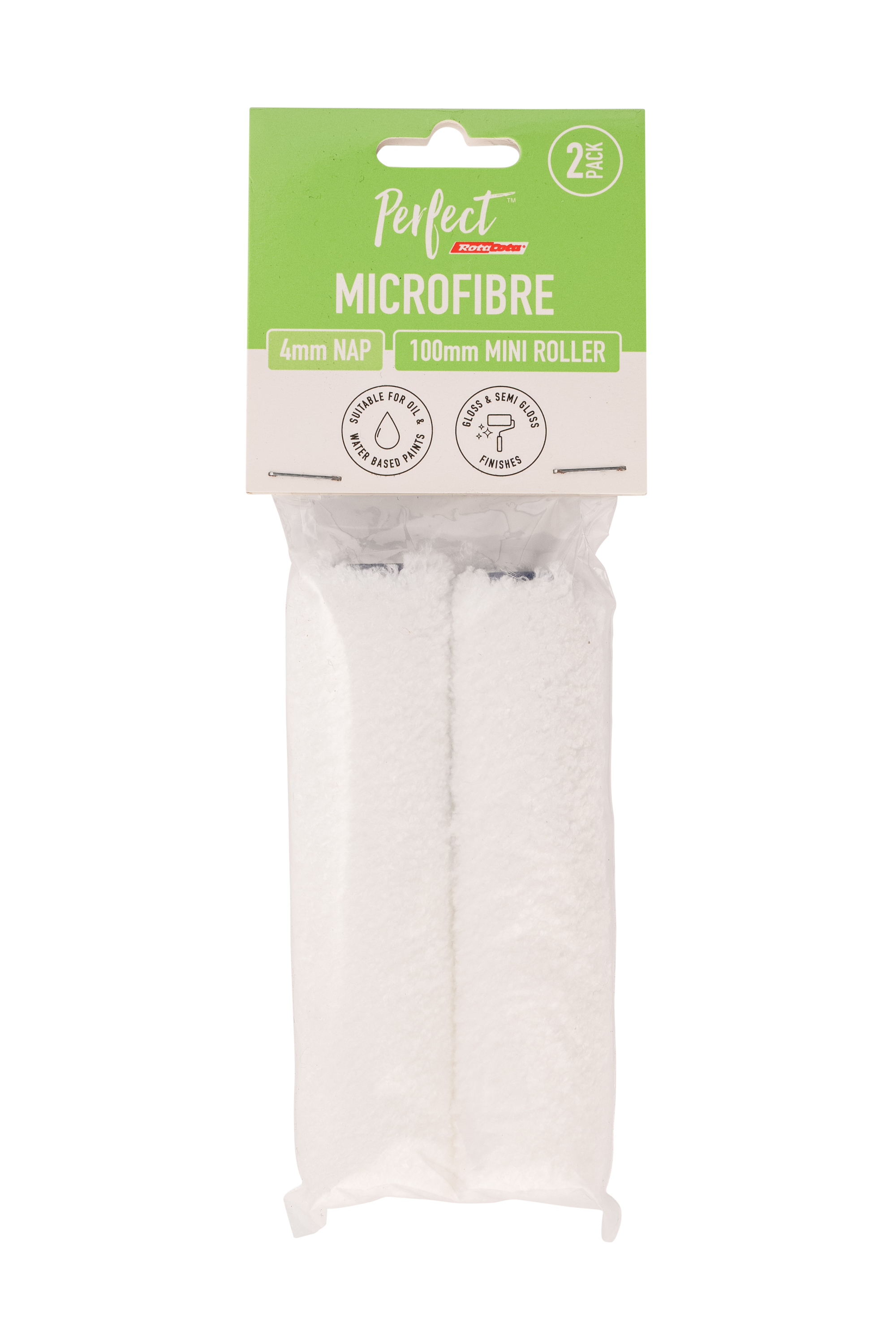 RotaCota Perfect Microfibre Mini Roller Covers 4x100mm 2PK