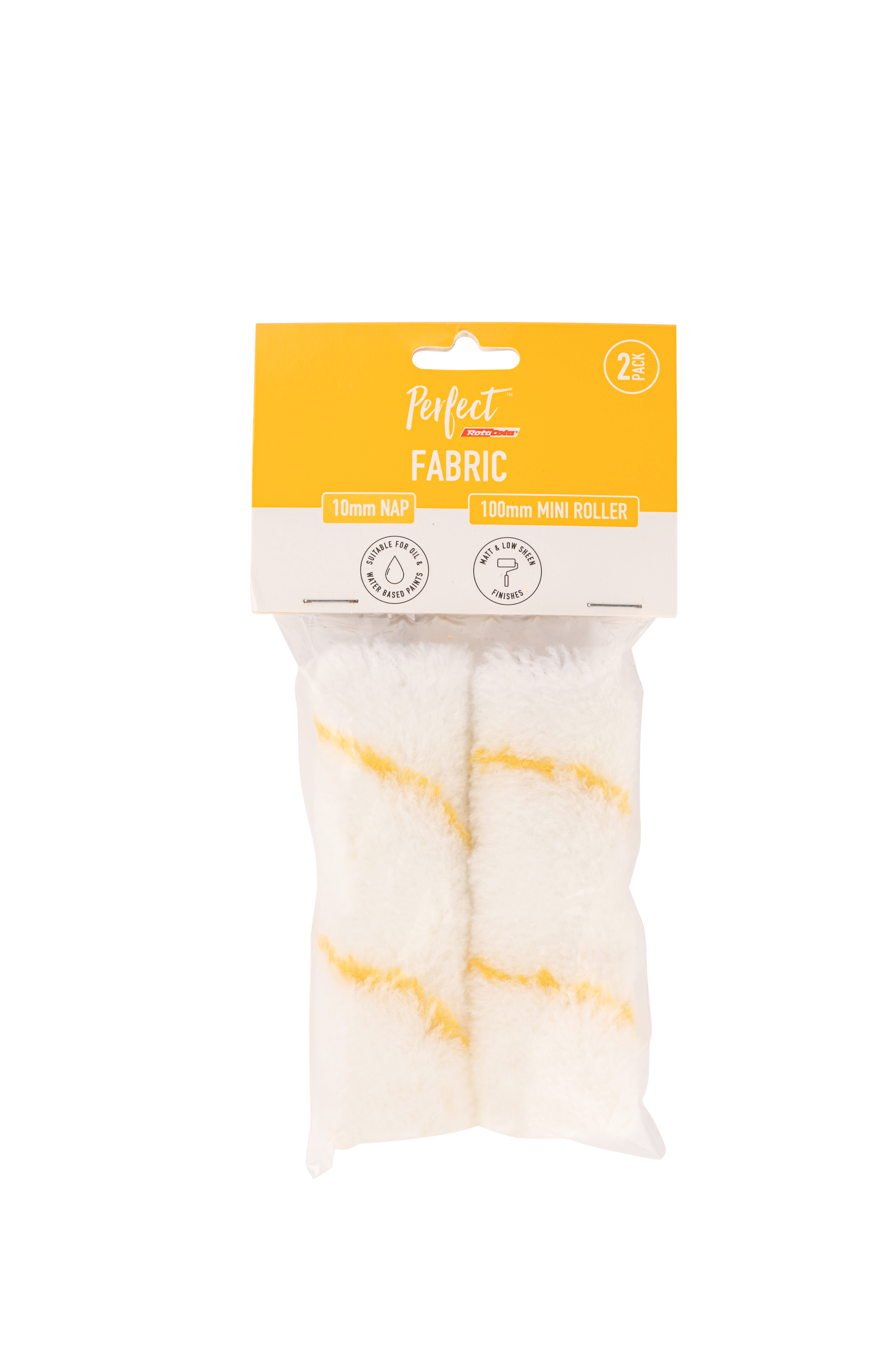 RotaCota Perfect Fabric Mini Roller Covers 10x100mm 2PK