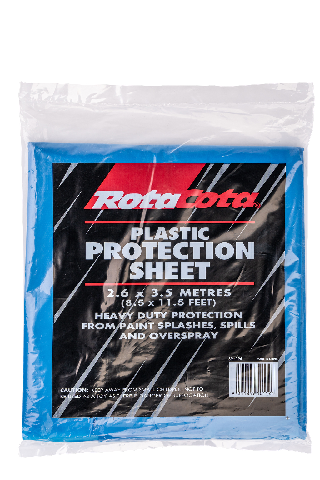 RotaCota Heavy Duty Plastic Drop Sheet 2.6 x 3.5 M