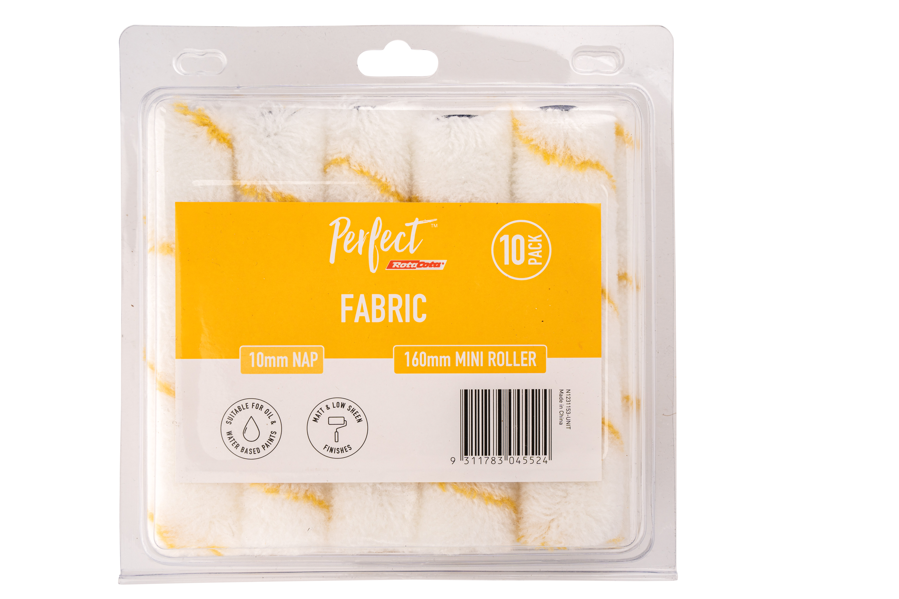 RotaCota Perfect Fabric Mini Roller Covers 10x160mm 10PK